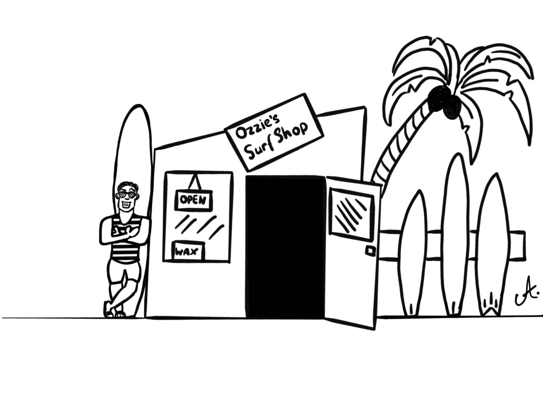 The surf shop.